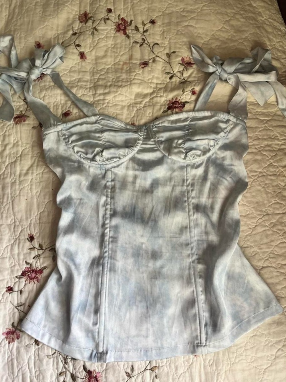 Lioness Pale Blue Satin Ballerina Buster Corset